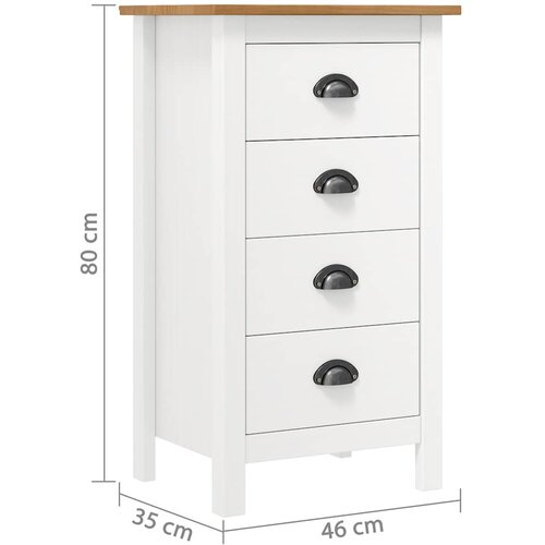  Komoda Hill bijela 46 x 35 x 80 cm od masivne borovine Slike