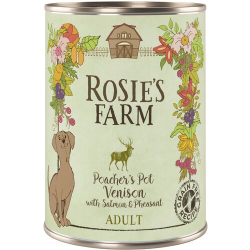 Rosie's Farm Adult 6 x 400 g - Divjačina & fazan z lososom Cene