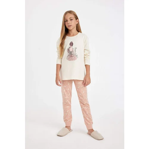 Defacto Girl Printed Long Sleeve Pajama Set