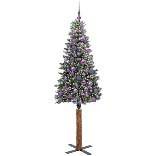 VidaXL Mr&amp;scaron;avo božićno drvce s 300 LED svjetlima Zelena i bijela 180 cm Slike