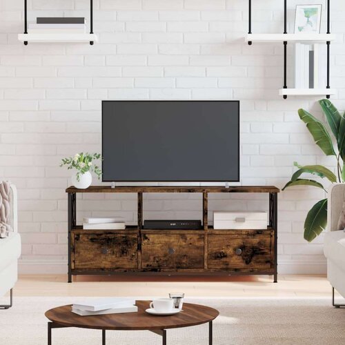 TV ormarić boja dimljenog hrasta 102x33x45 cm od drva i željeza Cijene