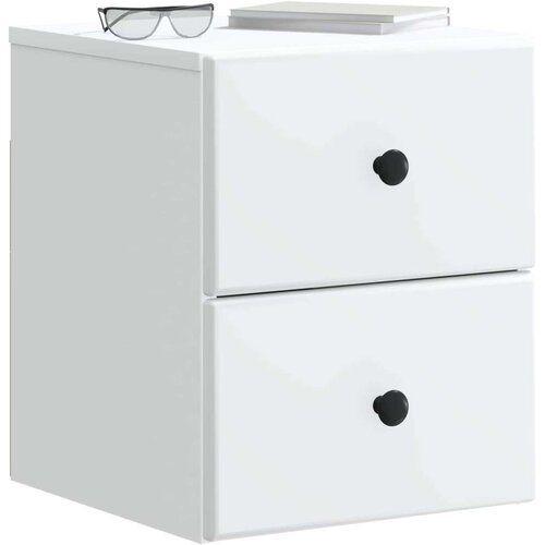  Noćni ormarić za montažu na zid 2 pcs Bijela 34 5 x 33 x 40 cm Slike