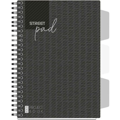 STREET Zvezek A5 Pad Black s špiralo 1R, črte, 100 listov Cene