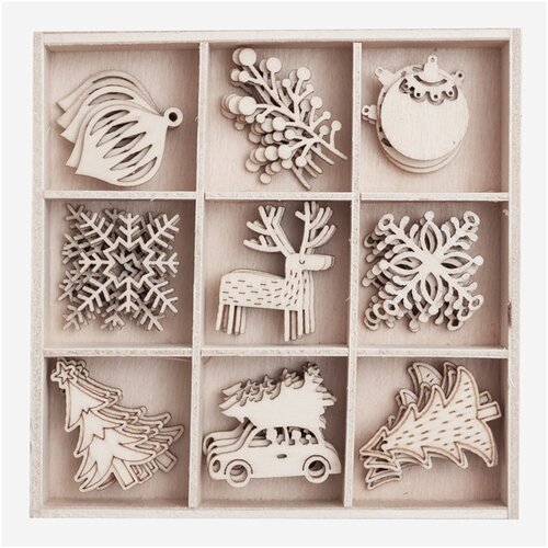  Drveni novogodišnji elementi 45 komada Cene