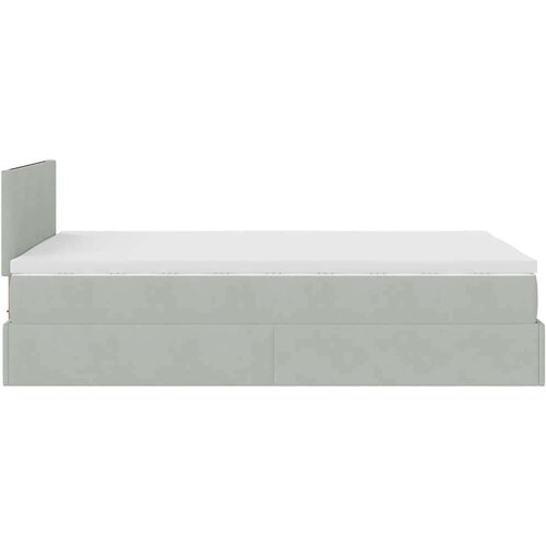 VidaXL Okvir kreveta s madraca svijetlosivi 120x200cm bar&amp;scaron;unasti Slike