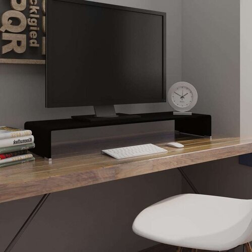 vidaXL stojalo za TV / ekran stekleno črno 100x30x13 cm Cene