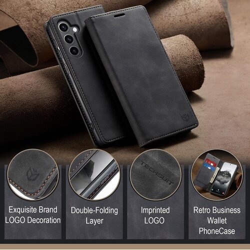 Techsuit Confy Cover preklopna futrola za Honor Magic7 Lite / X9c &amp;ndash; crna Slike