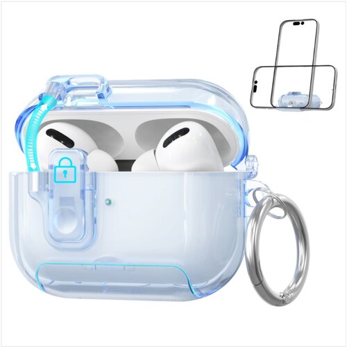 INF Zamenjava/Združljiva Oprema – Prozoren Modri TPU Zaščitni Etui za AirPods Pro 3 s Funkcijo Stojala, (5000130221) Cene