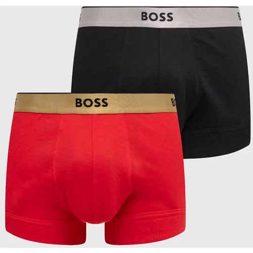 Boss Bombažne spodnjice 2-pack rdeča barva