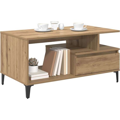 vidaXL Klubska miza artisan hrast 90 x 49 x 45 cm Konstruiran les Cene