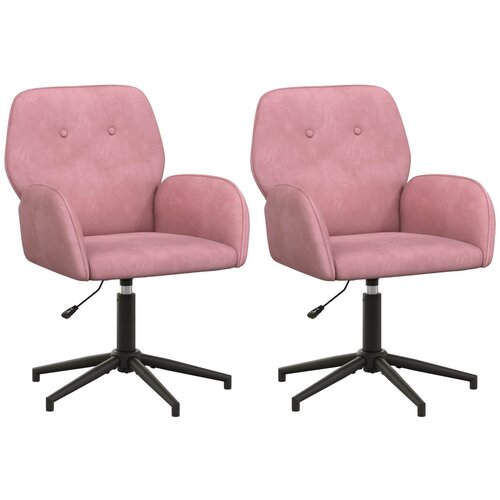 VidaXL Vrteči pisarni&amp;scaron;ki stoli 2 kos 54 x 55 x 90 cm Roza Žamet, (5000302331) Slike