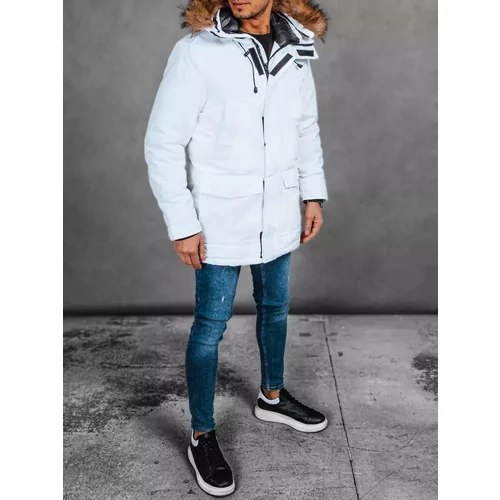 DStreet Men's Winter Hooded Jacket, White