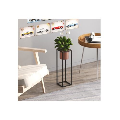 Wallxpert Dekorativna saksija GED-023-B, 15x50 cm, Crna-terakota Slike
