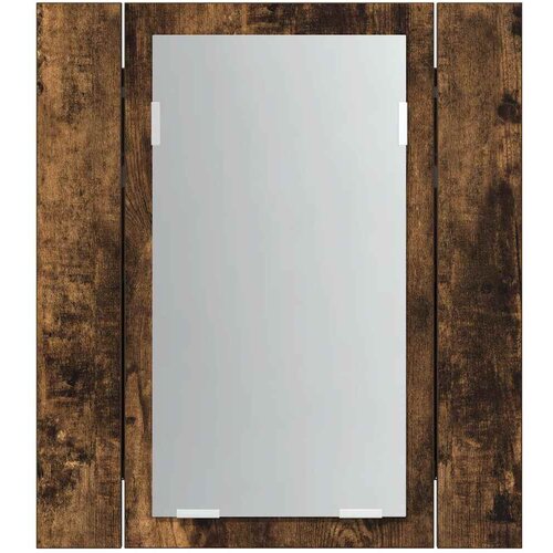  LED kupaonski ormarić s ogledalom boja hrasta 40x12x45cm drveni Smeđa Slike