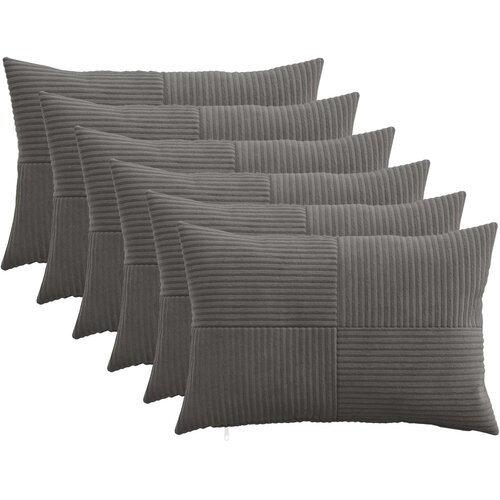  Presvlaka za jastuk 6 pcs ALMELO Tamnosiva 40 x 60 cm Kord Cene