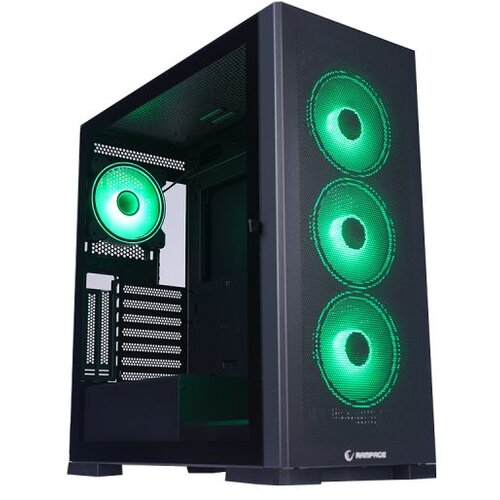 Rampage Kući&scaron;te gaming MAGNIFIC Mesh Magnetic Tempered Glass Black 4*12cm RGB Fan ATX Mid-T 39850 Cijene