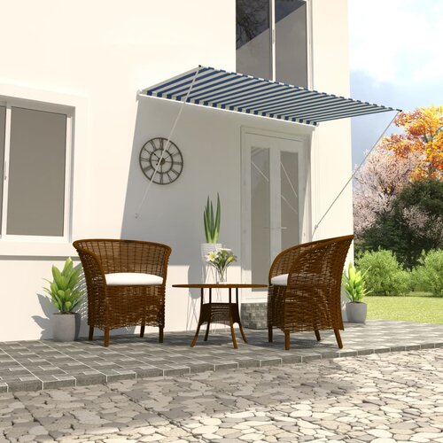 VidaXL tenda na uvlačenje 250 x 150 cm plavo-bijela Slike