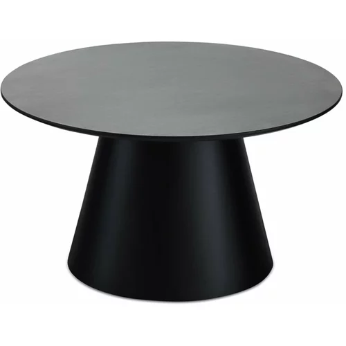 Furnhouse Črna/temno siva mizica z mizno ploščo v marmornem dekorju ø 80 cm Tango –