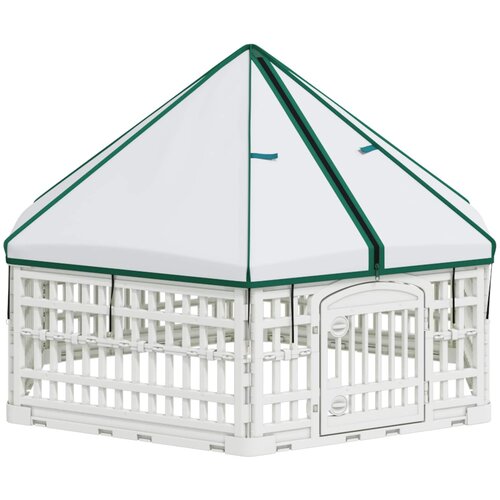 VidaXL 6 Panelna Pasja Ograja Bela 122 x 106 x 79 cm Plastika, (5000287950) Slike
