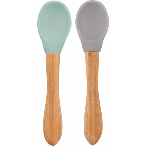 Minikoioi Spoon with Bamboo Handle žličica River Green/Powder Grey 2 kom
