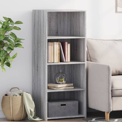 Visoka komoda siva boja hrasta 50x41x124 cm konstruirano drvo Cene