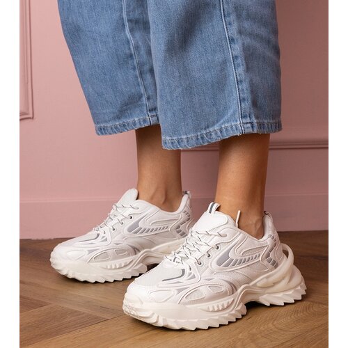 Gemre White Carina sporty sneakers on a stylish sole Cene