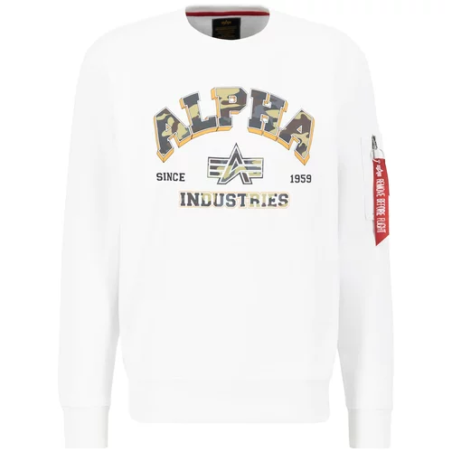 Alpha Industries Sweater majica smeđa / bijela