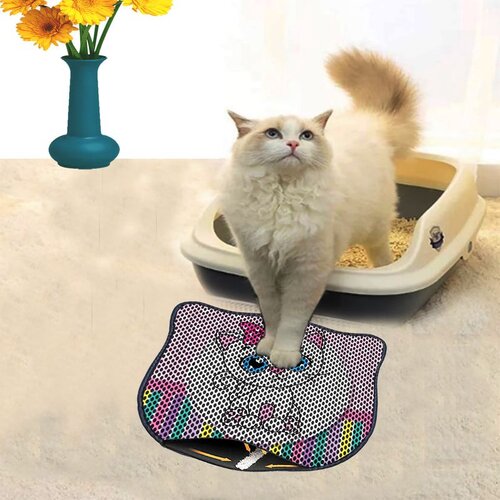 WALLXPERT Kdkafa0068 Multicolor Cat Litter Mat Cene