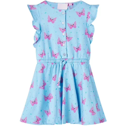  Dječja haljina bez rukava s gumbima i uzorkom leptira plava 92