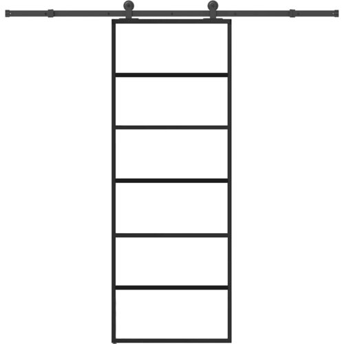 VidaXL Klizna vrata s priborom 76 x 205 cm od ESG stakla i aluminija Slike