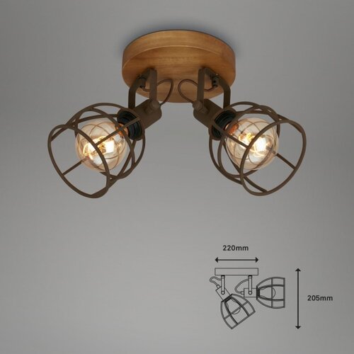 BRILO VINTAGE reflektorsko svetlo 2xE27/25W/230V braon Slike