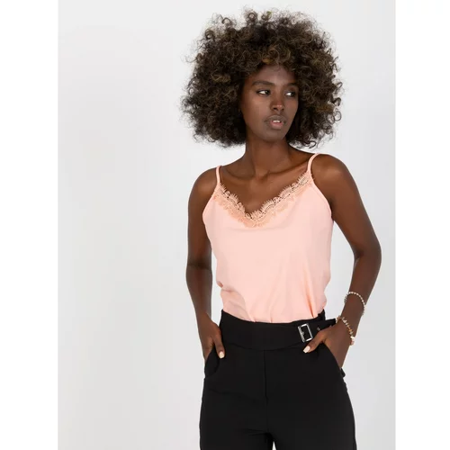 Fashion Hunters Peach strappy top with lace