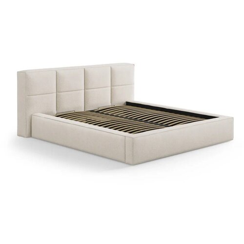 Micadoni Krem tapecirani bračni krevet s prostorom za odlaganje s podnicom 140x200 cm Simon Darren &amp;ndash; Slike