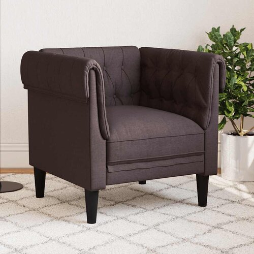 vidaXL fotelj chesterfield temno rjava tkanina Cene