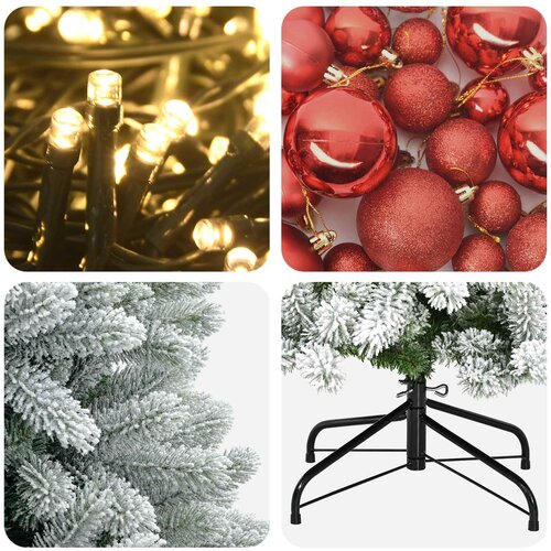  Umjetno božićno drvce s kuglicama 120 cm 150 LED lampica Slike