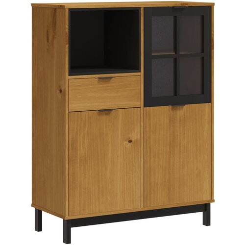 Maison Chic Komoda - Predalnik - Omara s steklenimi vrati FLAM 92x40x122,5 cm trdna borovina, (21719484) Cene