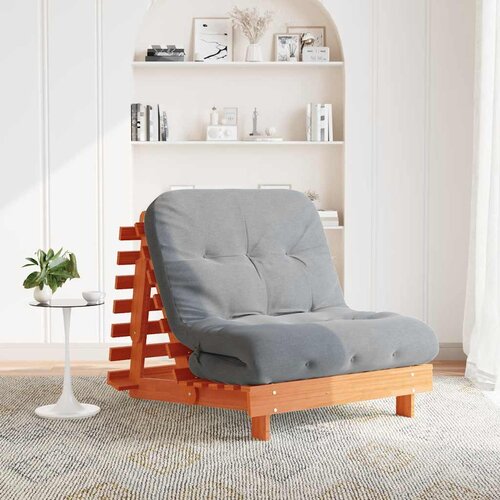  Futon na razvlačenje s madracem smeđi 80 x 206 x 11 cm borovina Cijene