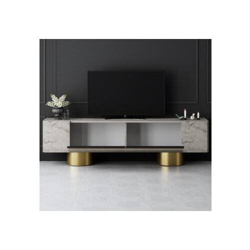 Hanah home TV komoda Bohem, 180x50x30 cm, Sivo-Zlatne boje Slike