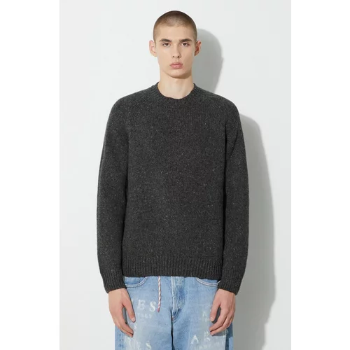A.P.C. Vuneni pulover za muškarce, boja: siva, lagani