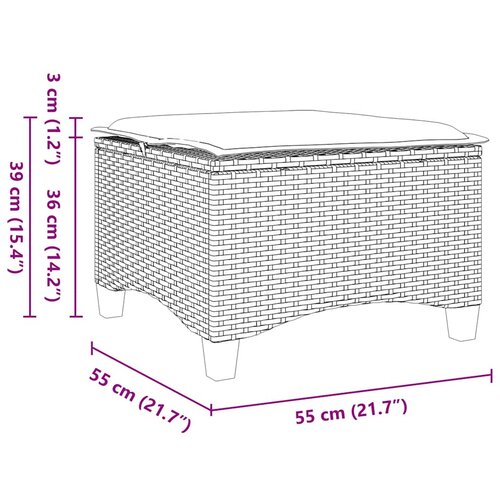  Vrtne stolice s jastucima 2 kom. Crne 55x55x36 cm Poli ratan Slike