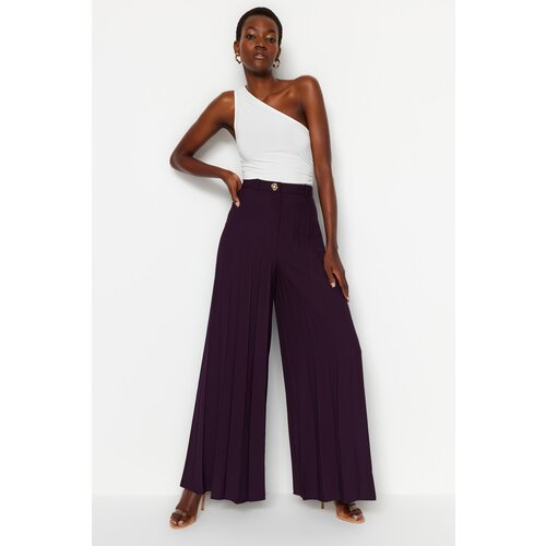 Trendyol Plum Pleat Woven Trousers Slike