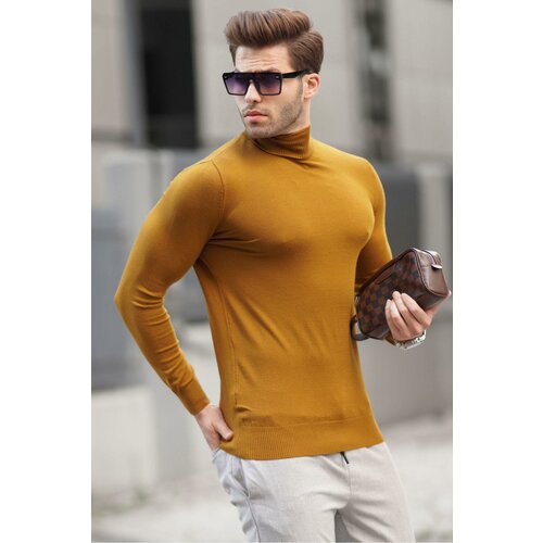 Madmext Men's Tobacco Color Turtleneck Knitwear Sweater 6809 Slike