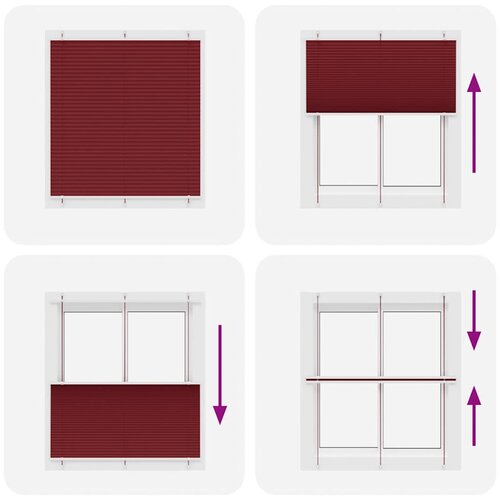  Plisirana zavjesa Bordo crvena 115x100 cm &amp;Scaron;irina tkanine 114,4 cm Poliester Slike