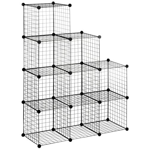 Nesta DIY regalni sistem iz jeklene žice, 9 predelkov, stojalo za čevlje, črno, 35 x 35 x 35 cm, prostorsko varčno in moderno, za dnevno sobo, (5000493542) Cene