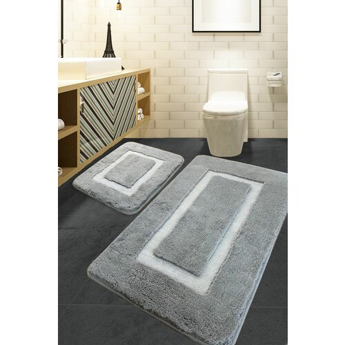 quadrato frame - grey grey acrylic bathmat set (2 pieces) Slike