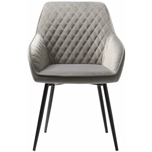 Unique Furniture siva baršunasta blagovaonska stolica Milton
