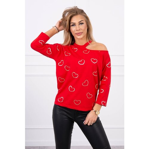 Kesi Blouse with a red heart print Slike