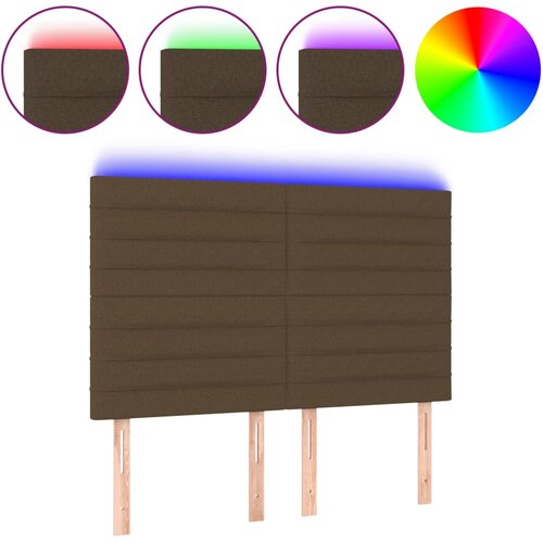 Maison Chic LED Posteljno vzglavje - Vzglavna omarica - Nočna omarica temno rjavo 144x5x118/128 cm blago, (21708850) Cene