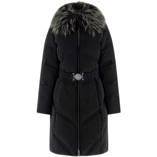Guess Puhovke ALIENOR LONG BELTED PUFFER W5BL33 WG092 Črna Slike