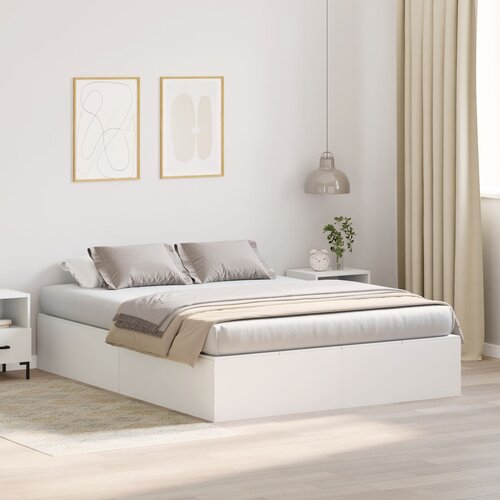 VidaXL Postelja z dodatnim prostorom za shranjevanje Bela 140x190 cm Slike